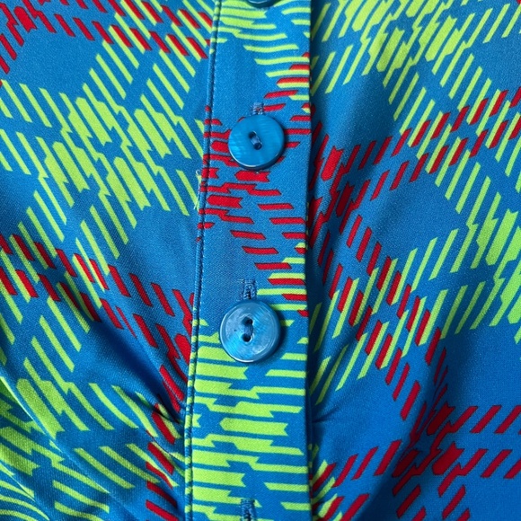 KITRI Lennox Blue Check Ruched Shirt Dress - Size Small - Picture 5 of 14